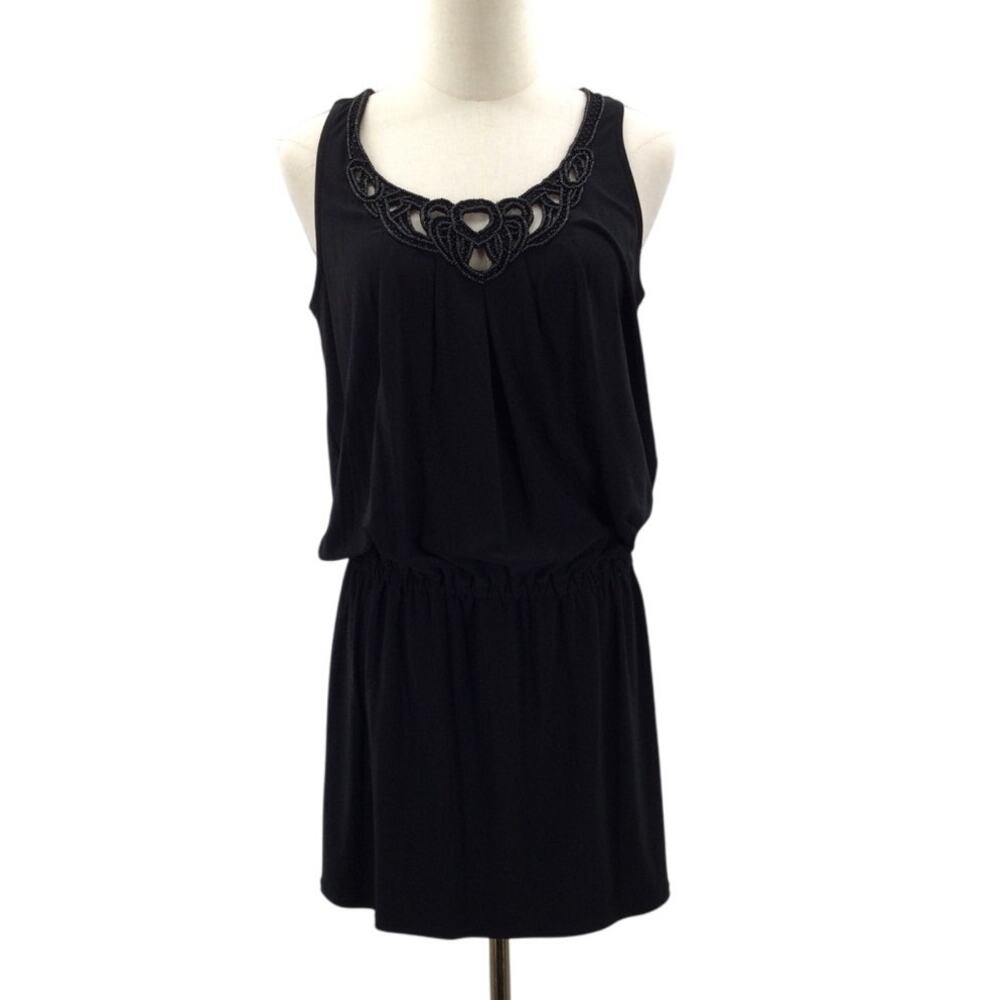 WHITE HOUSE BLACK MARKET SZ S elastic waist casual beach mini dress NWT B131